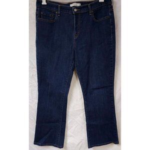 Levi's 515 Womens 14 Medium Dark Wash Stretch Boot Cut Denim Blue Jeans 34X28